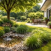 Ogród jako mikroklimat – jak zieleń realnie obniża temperaturę i poprawia retencję wody na działce