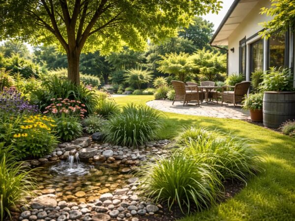 Ogród jako mikroklimat – jak zieleń realnie obniża temperaturę i poprawia retencję wody na działce